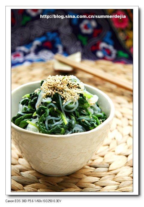 菠菜粉丝的做法